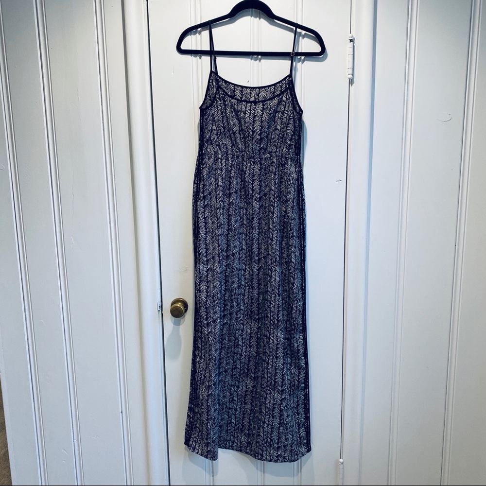LOFT Navy Ribbed Maxi Slip Dress - Picture 3 of 7